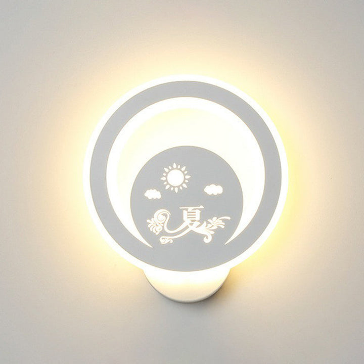Lisslune | Modern circular wall lamp Acrylic living room LED wall lamp in white