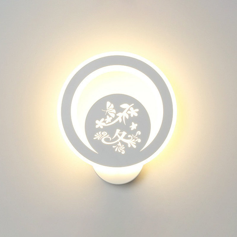 Lisslune | Modern circular wall lamp Acrylic living room LED wall lamp in white