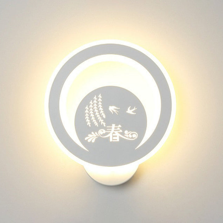 Lisslune | Modern circular wall lamp Acrylic living room LED wall lamp in white