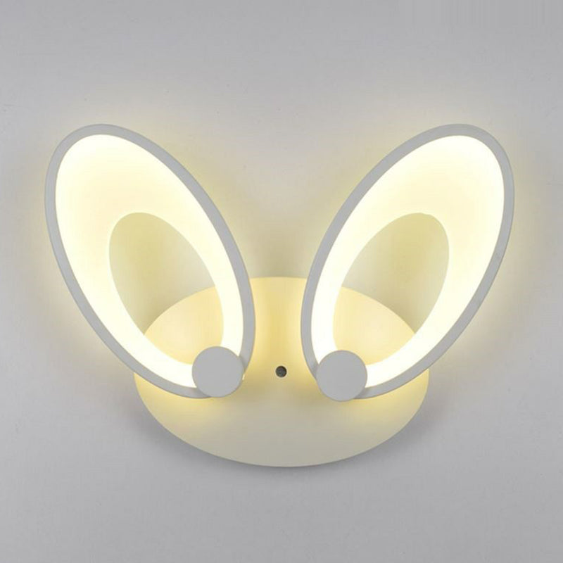 Lisslune | Rabbit Ears LED Wall Light Contemporary Acrylic Bedroom Wall Light in White