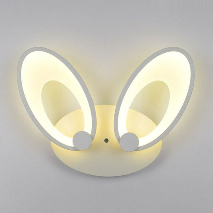Lisslune | Rabbit Ears LED Wall Light Contemporary Acrylic Bedroom Wall Light in White