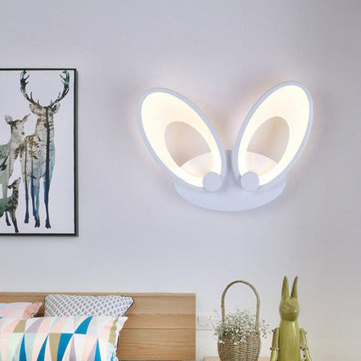 Lisslune | Rabbit Ears LED Wall Light Contemporary Acrylic Bedroom Wall Light in White