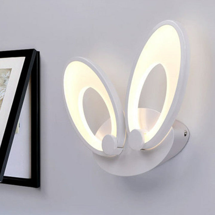 Lisslune | Rabbit Ears LED Wall Light Contemporary Acrylic Bedroom Wall Light in White