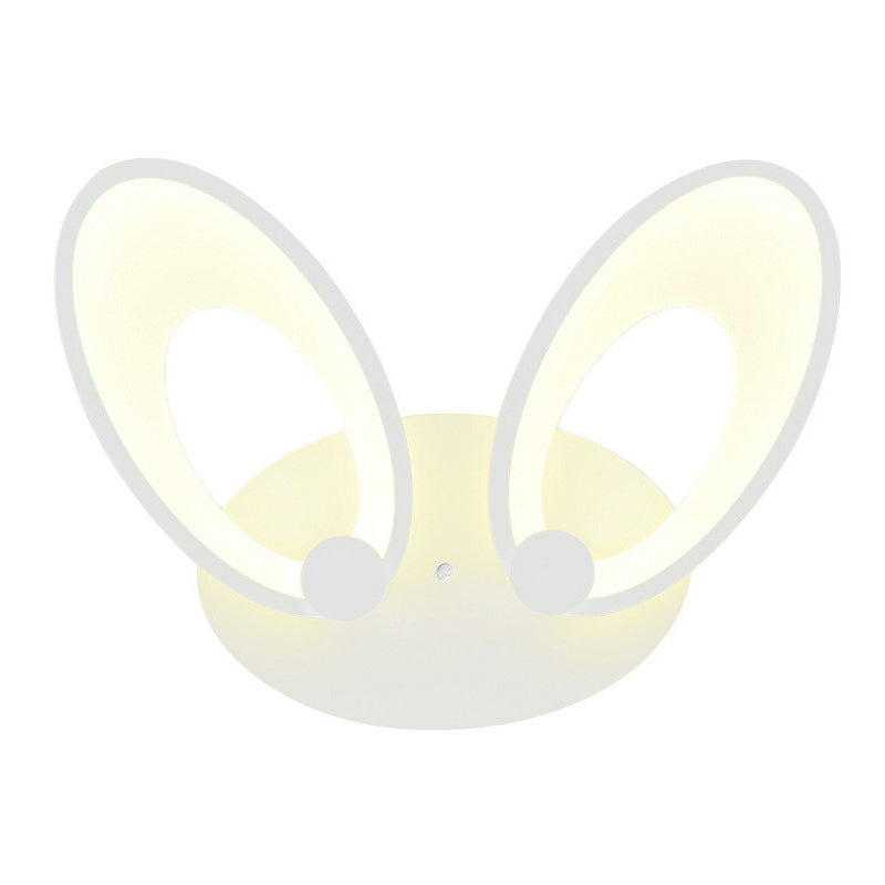 Lisslune | Rabbit Ears LED Wall Light Contemporary Acrylic Bedroom Wall Light in White