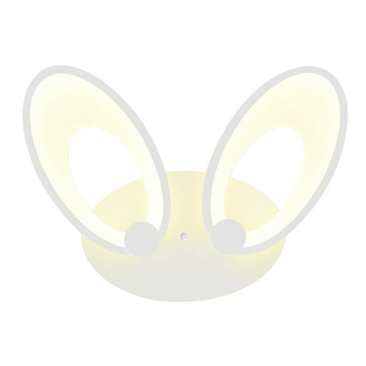 Lisslune | Rabbit Ears LED Wall Light Contemporary Acrylic Bedroom Wall Light in White