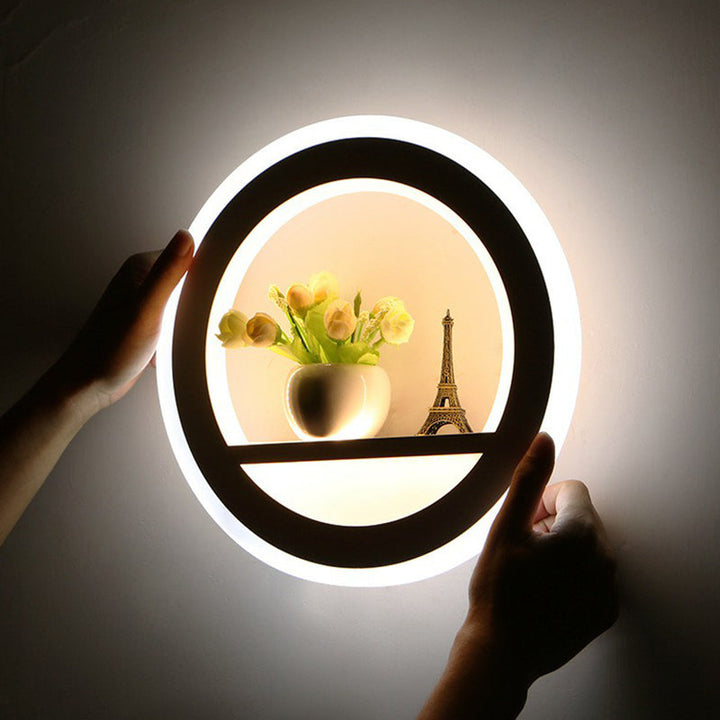 Lisslune | Minimalistic Round Wall Lamp Lighting Acrylic Living Room LED Wall Mount Lighting in White
