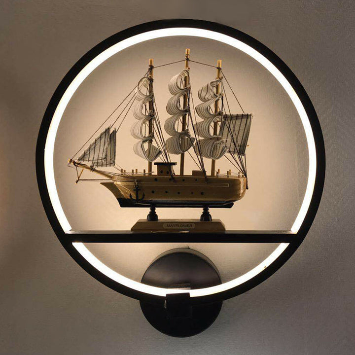Lisslune | Minimalistic Round Wall Lamp Lighting Acrylic Living Room LED Wall Mount Lighting in White
