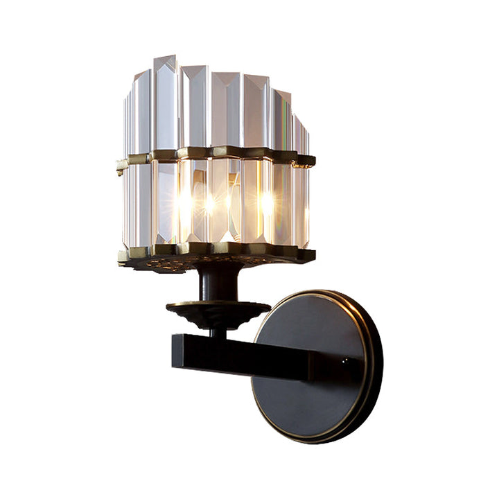 Skørter | K9 Crystal Wall Light Modern Style Metal 1 Light Black/Brass Finish Wall Light for Living Room