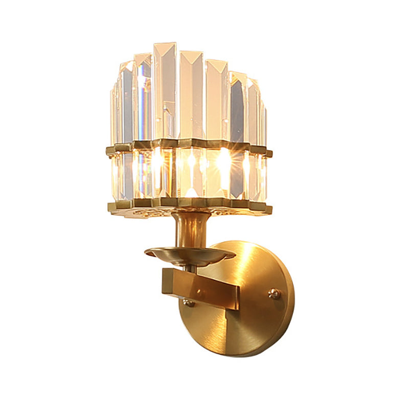 Skørter | K9 Crystal Wall Light Modern Style Metal 1 Light Black/Brass Finish Wall Light for Living Room