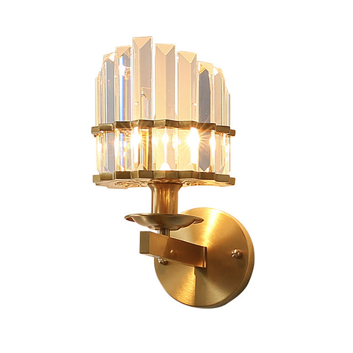 Skørter | K9 Crystal Wall Light Modern Style Metal 1 Light Black/Brass Finish Wall Light for Living Room