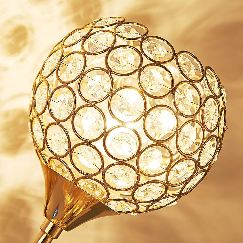 Lisslune | 1 Bulb Corridor Wall Mounted Lighting Vintage Style Gold Wall Lamp with Global Clear Crystal Shade