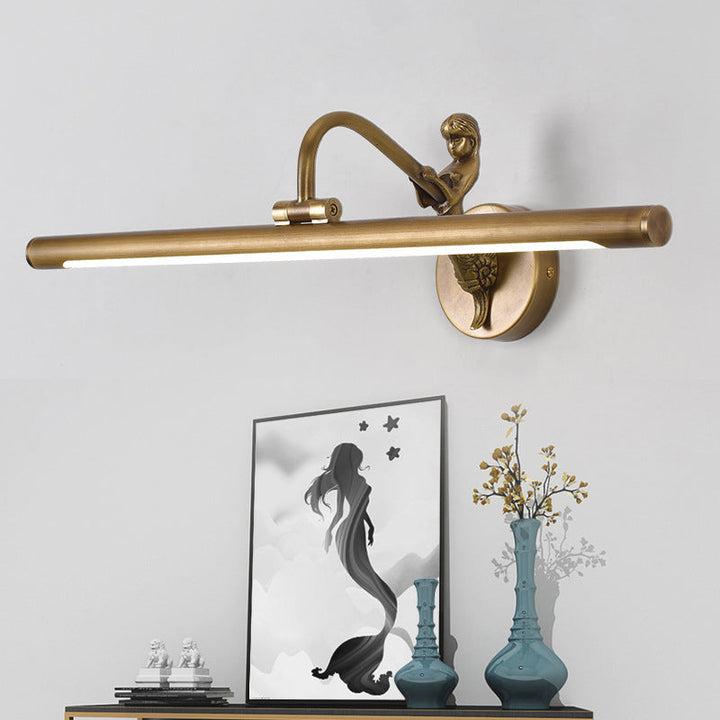 Skørter | Black/Antique Brass Tube Vanity Light Classic Metal LED 14"/18"/23" W Bathroom Wall Light