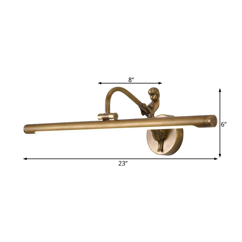 Skørter | Black/Antique Brass Tube Vanity Light Classic Metal LED 14"/18"/23" W Bathroom Wall Light