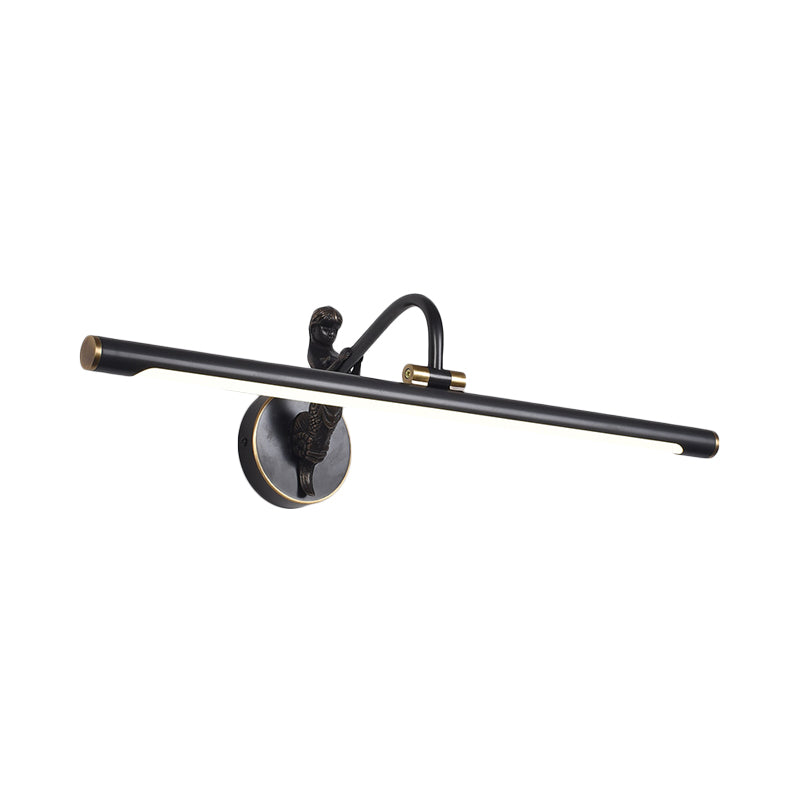 Skørter | Black/Antique Brass Tube Vanity Light Classic Metal LED 14"/18"/23" W Bathroom Wall Light