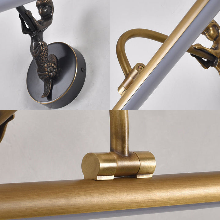 Skørter | Black/Antique Brass Tube Vanity Light Classic Metal LED 14"/18"/23" W Bathroom Wall Light