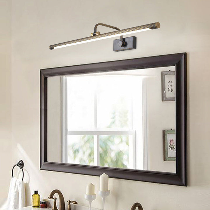Skørter | 14"/18"/23" W Tubular Wall Lamp Traditional Metal Antique Brass LED Vanity Light in Natural Light