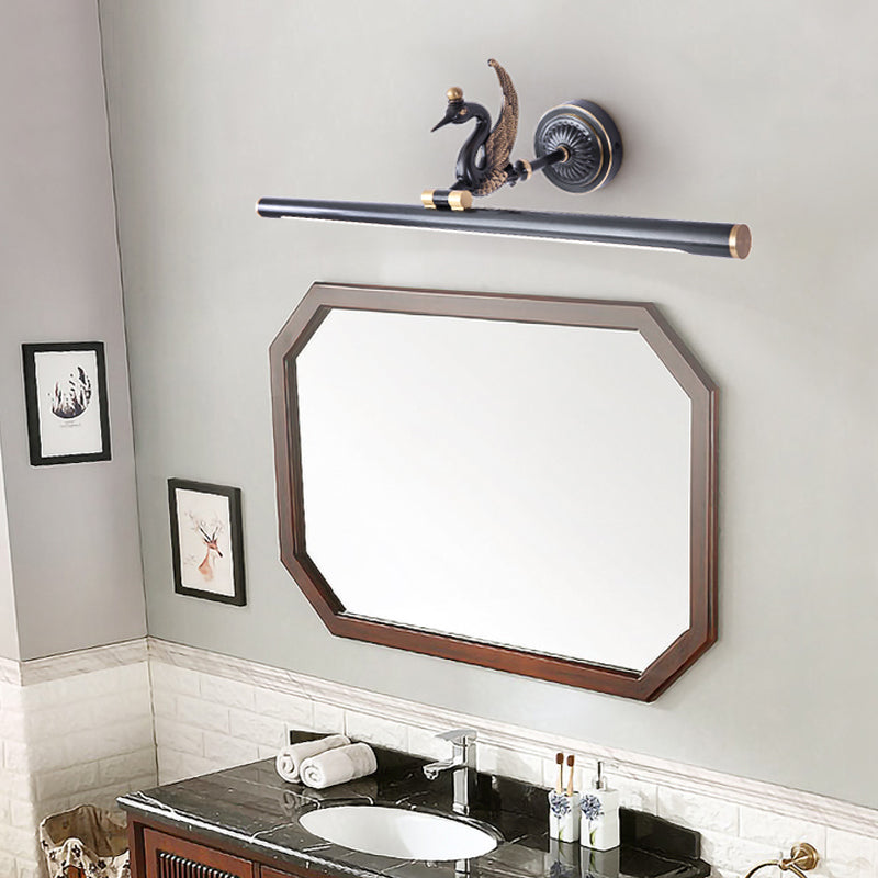 Skørter | Traditional linear wall lamp metal LED 14"/18"/23" wide brass/black bathroom sink lighting