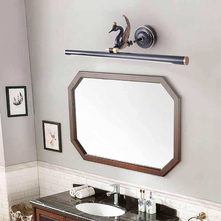 Skørter | Traditional linear wall lamp metal LED 14"/18"/23" wide brass/black bathroom sink lighting