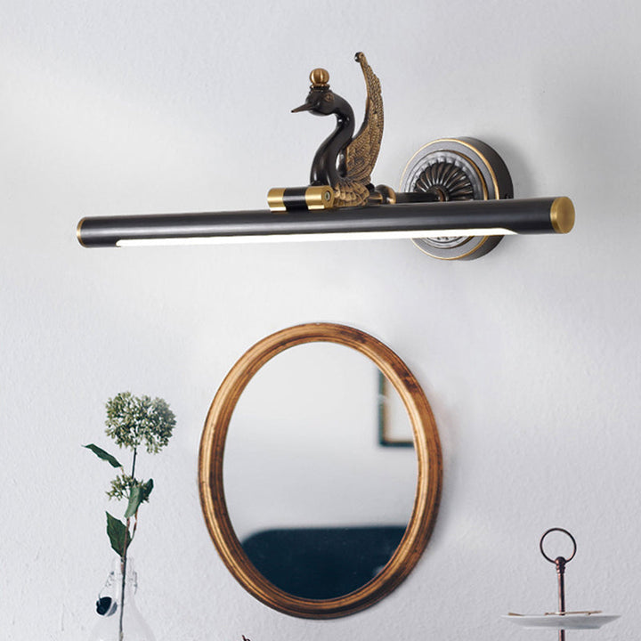 Skørter | Traditional linear wall lamp metal LED 14"/18"/23" wide brass/black bathroom sink lighting