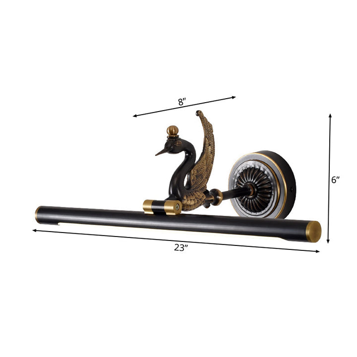 Skørter | Traditional linear wall lamp metal LED 14"/18"/23" wide brass/black bathroom sink lighting