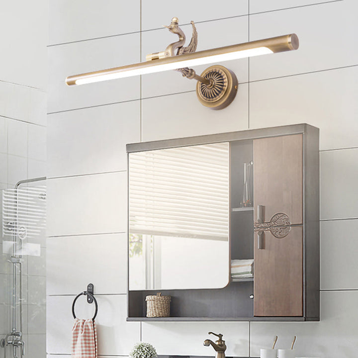 Skørter | Traditional linear wall lamp metal LED 14"/18"/23" wide brass/black bathroom sink lighting