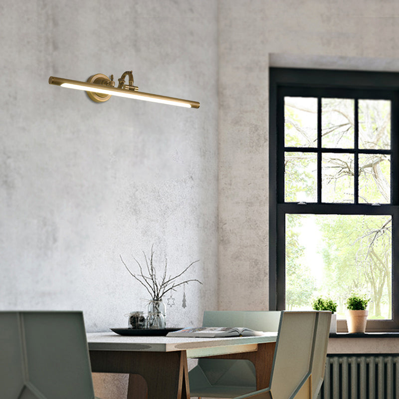 Skørter | Rotating Linear Makeup Mirror Light Metal Vintage Wall Mount Lighting in Antique Copper/Black, 14"/18"/23" W