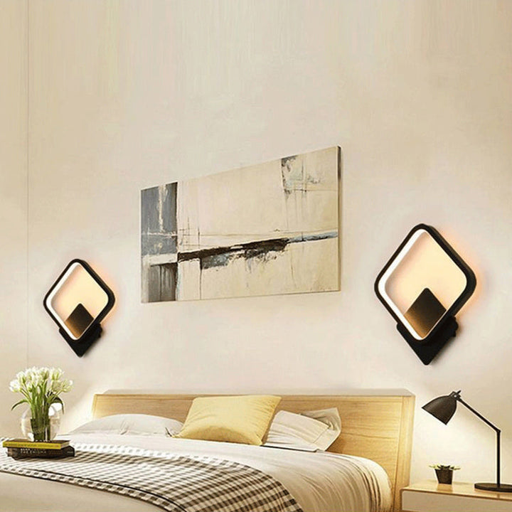 Lisslune | Geometric Wall Spotlight Contemporary Aluminium Bedside LED Wall Light
