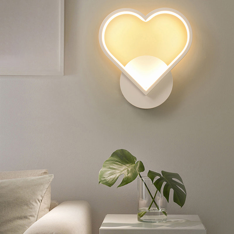 Lisslune | Simple shaded wall-mounted light acrylic living area LED wall lighting in white