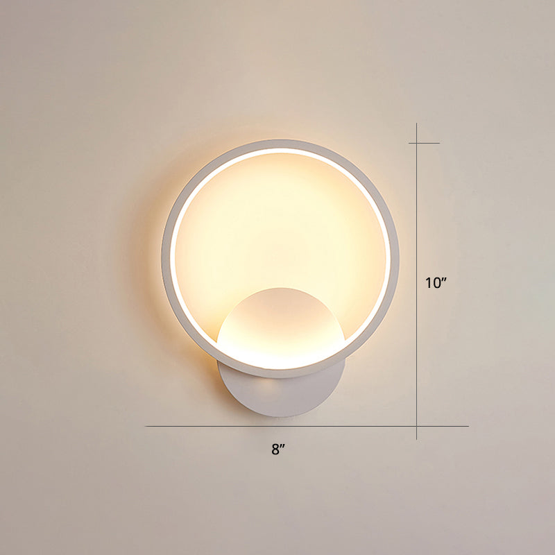 Lisslune | Simple shaded wall-mounted light acrylic living area LED wall lighting in white