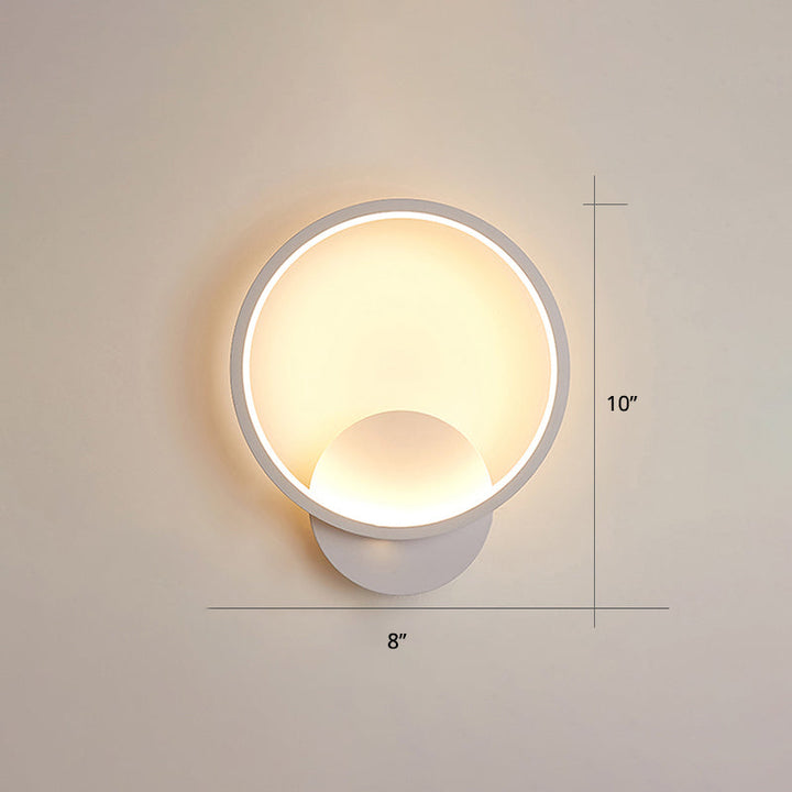 Lisslune | Simple shaded wall-mounted light acrylic living area LED wall lighting in white