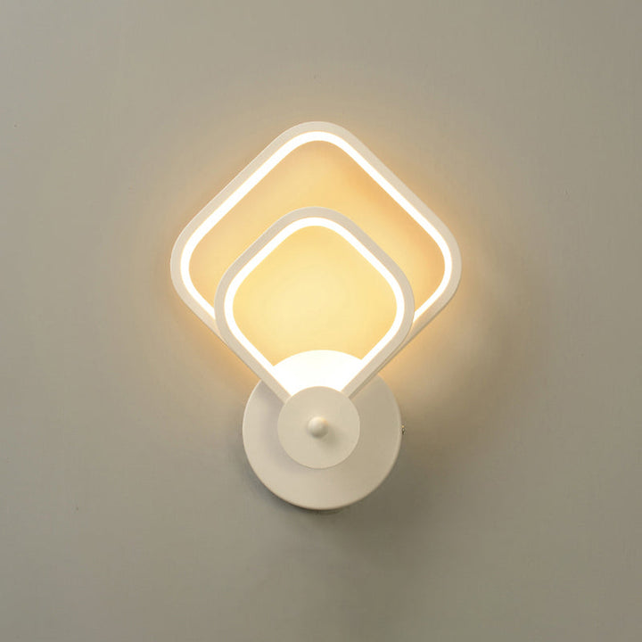 Lisslune | Simple shaded wall-mounted light acrylic living area LED wall lighting in white