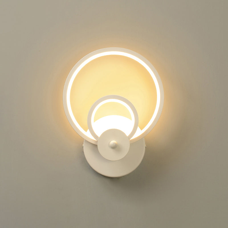 Lisslune | Simple shaded wall-mounted light acrylic living area LED wall lighting in white