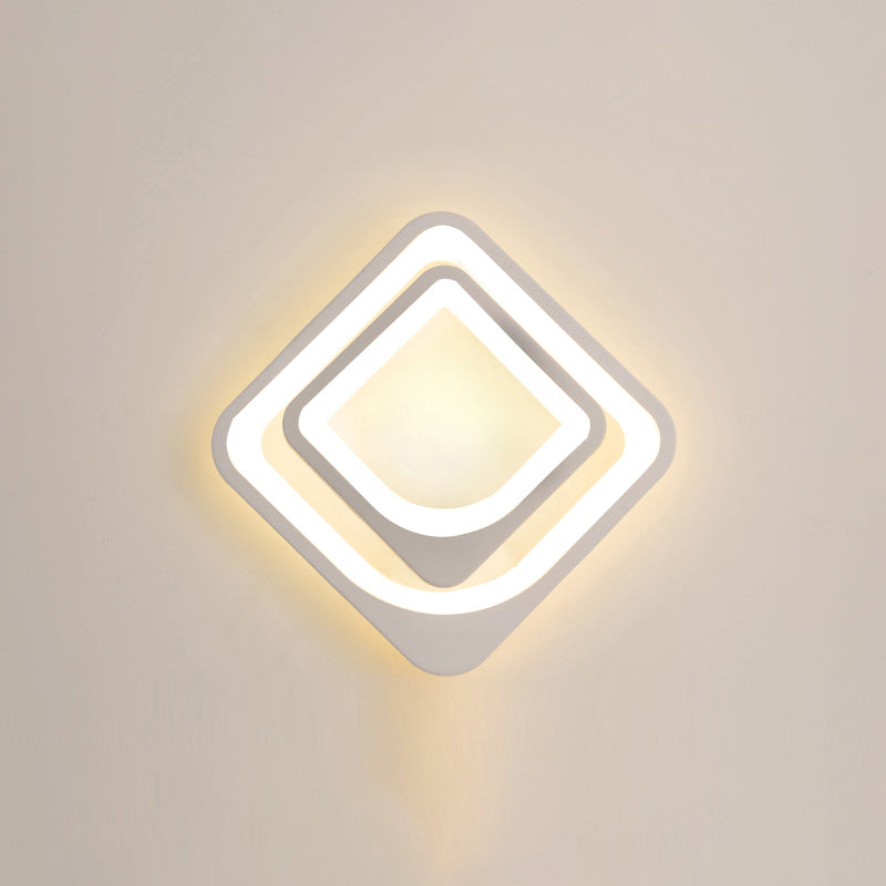 Lisslune | Simple shaded wall-mounted light acrylic living area LED wall lighting in white