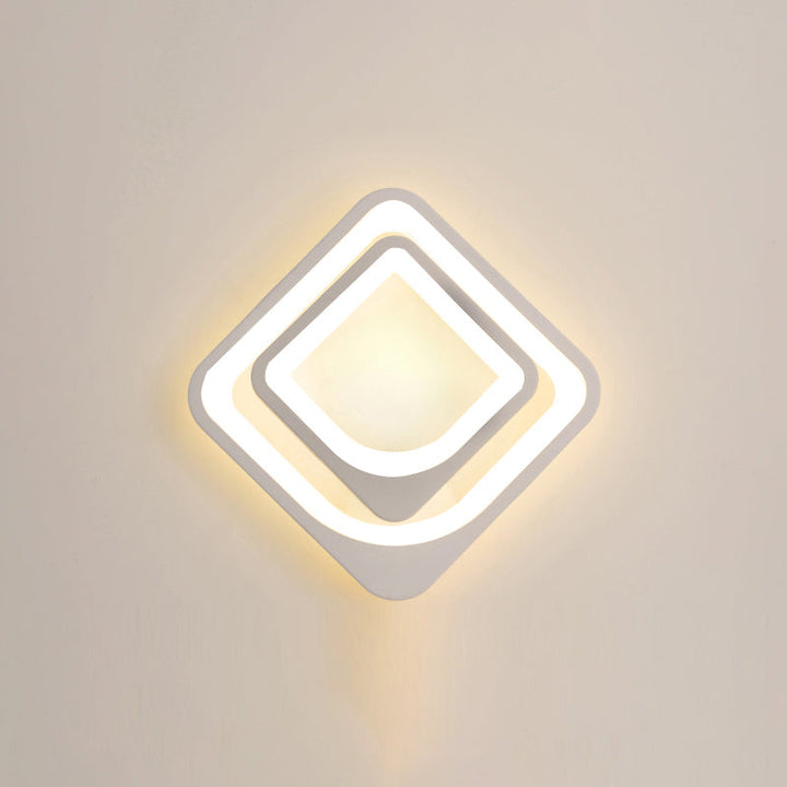 Lisslune | Simple shaded wall-mounted light acrylic living area LED wall lighting in white