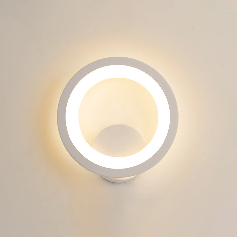 Lisslune | Simple shaded wall-mounted light acrylic living area LED wall lighting in white