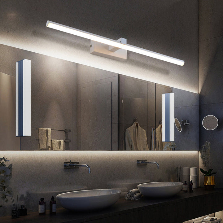 Skørter | Linear wall lamp for the bathroom Metallic minimalist LED mirror lighting ideas