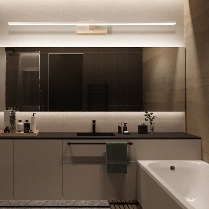 Skørter | Linear wall lamp for the bathroom Metallic minimalist LED mirror lighting ideas
