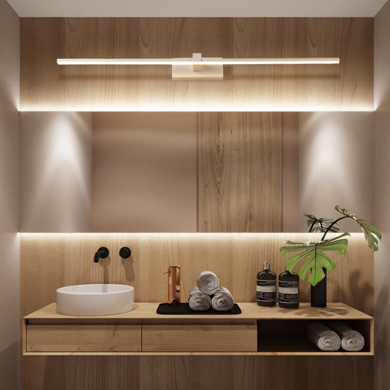 Skørter | Linear wall lamp for the bathroom Metallic minimalist LED mirror lighting ideas