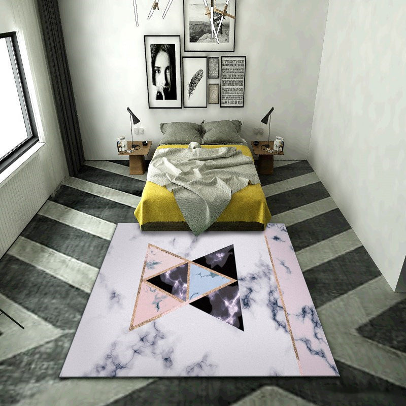 Lisslune | Western garden printed rug Multicolor Polyester rug with non-slip backing Stain-resistant indoor rug for bedroom
