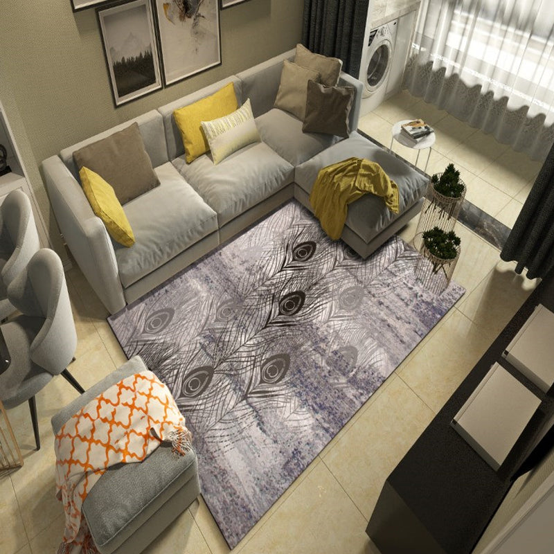 Lisslune | Western garden printed carpet multicolored polyester carpet with non-slip backing stain-resistant indoor carpet for bedroom