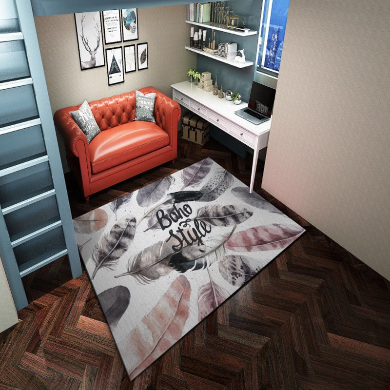 Lisslune | Western garden printed carpet multicolored polyester carpet with non-slip backing stain-resistant indoor carpet for bedroom
