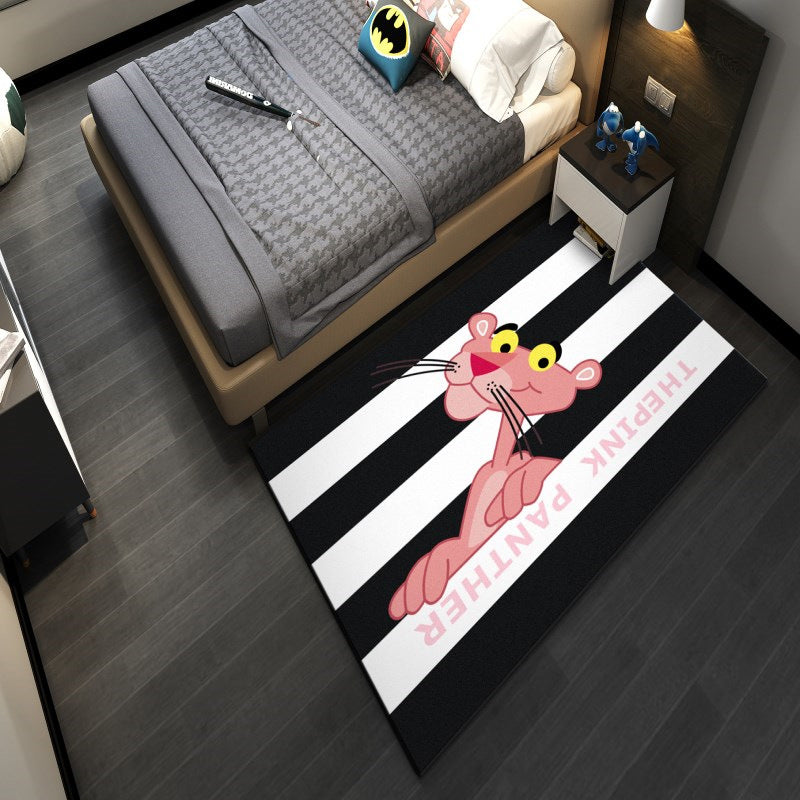 Lisslune | Western garden printed rug Multicolor Polyester rug with non-slip backing Stain-resistant indoor rug for bedroom