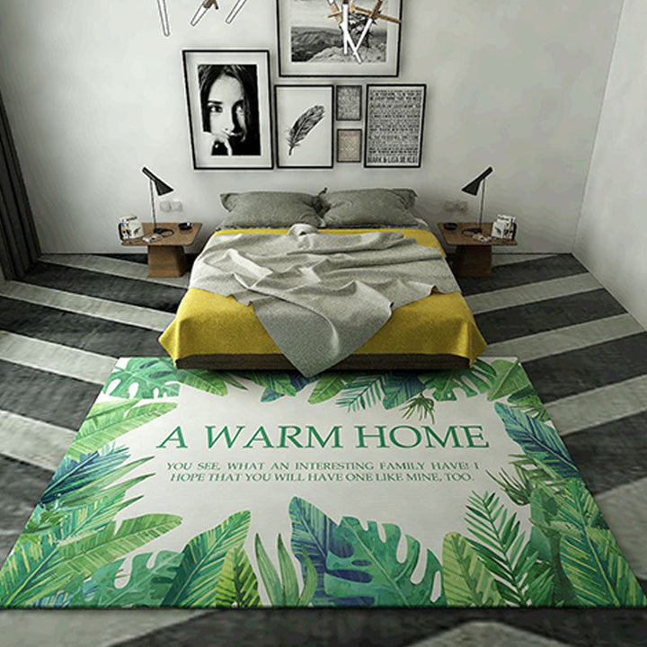 Lisslune | Western garden printed rug Multicolor Polyester rug with non-slip backing Stain-resistant indoor rug for bedroom