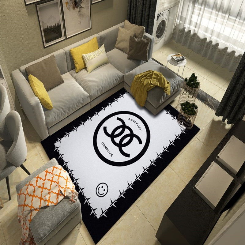 Lisslune | Western garden printed carpet multicolored polyester carpet with non-slip backing stain-resistant indoor carpet for bedroom
