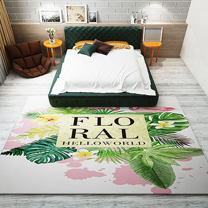 Lisslune | Western garden printed rug Multicolor Polyester rug with non-slip backing Stain-resistant indoor rug for bedroom