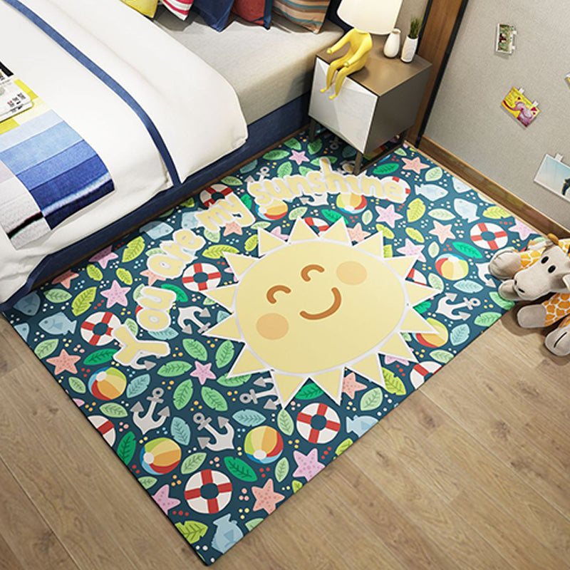 Lisslune | Western garden printed carpet multicolored polyester carpet with non-slip backing stain-resistant indoor carpet for bedroom