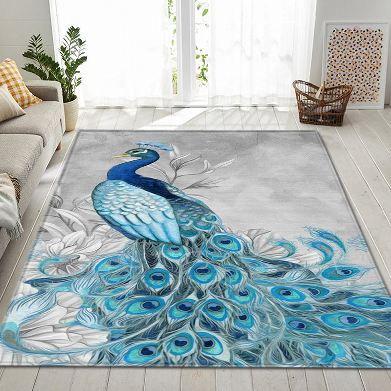 Lisslune | Modern Children's Room Rug Multi-Color Animal Area Rug Polyester Pet-Friendly Non-Slip Washable Rug