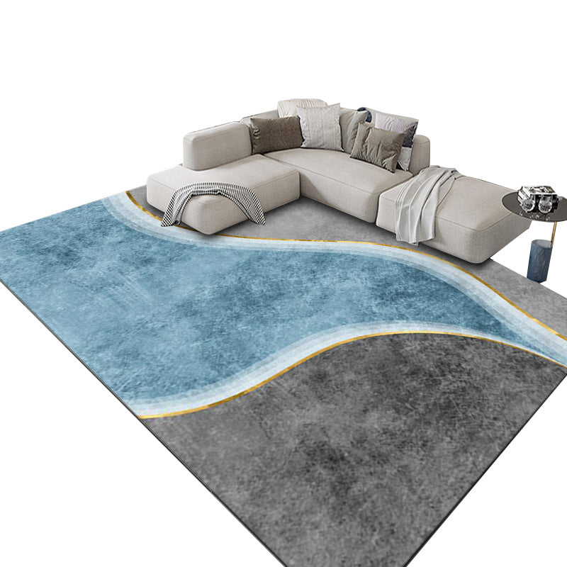 Lisslune | Luxurious geometric print carpet Multicolored synthetic carpet with non-slip backing pet-friendly carpet for the living room