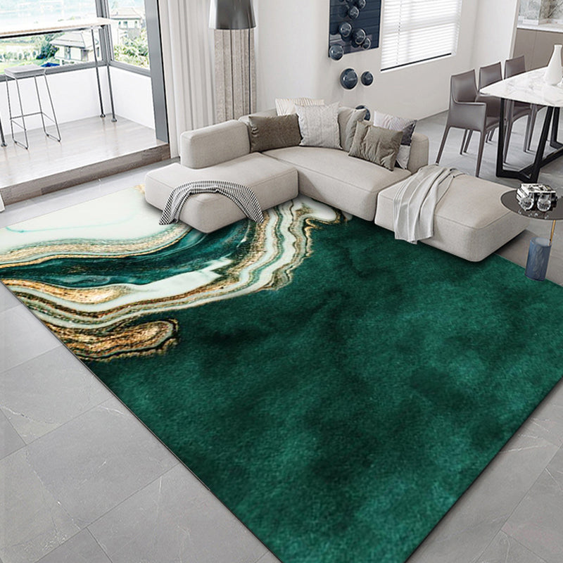 Lisslune | Luxurious geometric print carpet Multicolored synthetic carpet with non-slip backing pet-friendly carpet for the living room