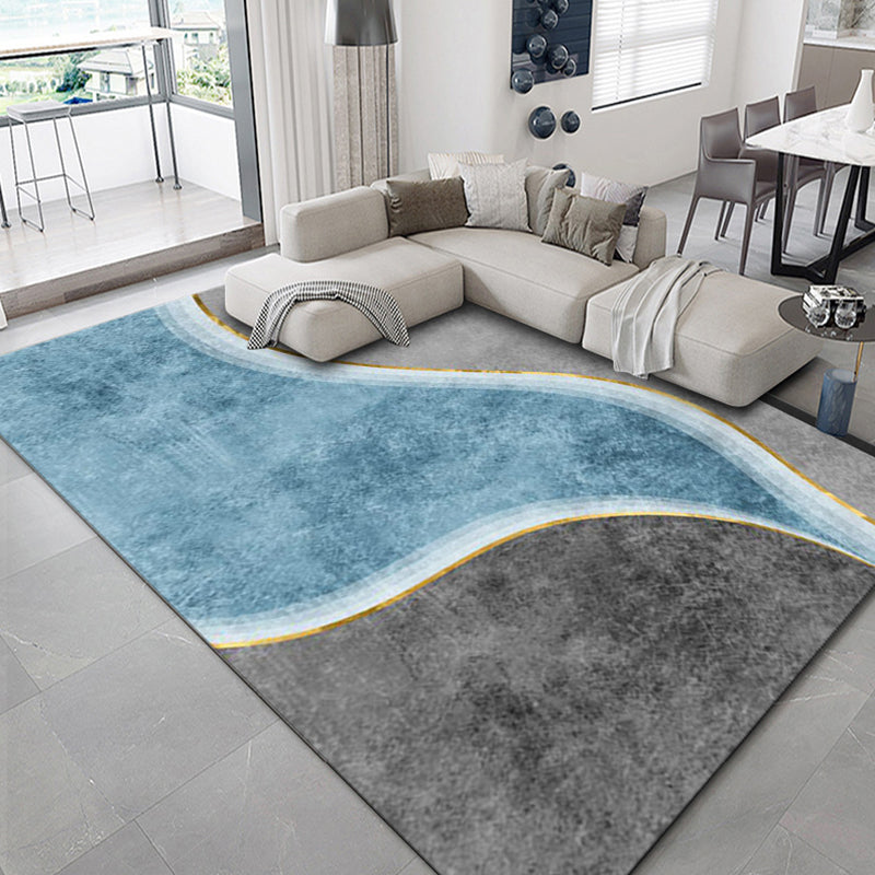 Lisslune | Luxurious geometric print carpet Multicolored synthetic carpet with non-slip backing pet-friendly carpet for the living room